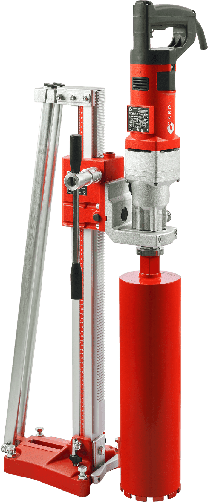 CARDI 185 CORE DRILL MOTOR + STAND RING 2200-2500W 2-SPEED WET (T2200 ME-24 CORE DRILL + L 180-1 STAND)